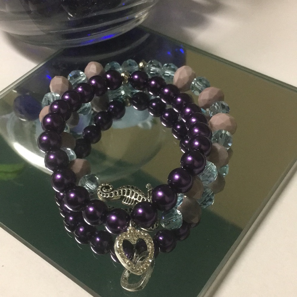 Pearls & Crystal Bracelet Set
